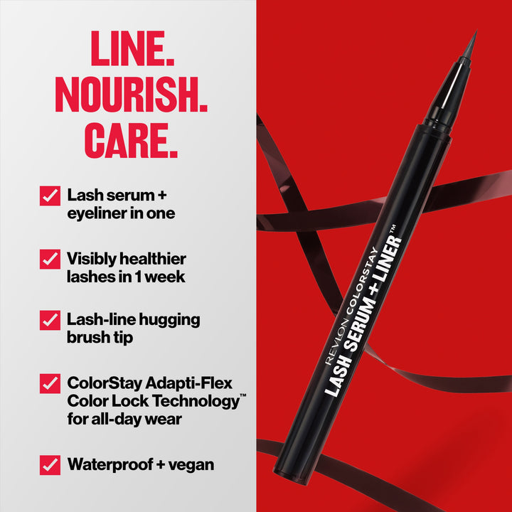 ColorStay Lash Serum + Liner™ Liquid Eyeliner: serum + eyeliner in one, healthier lashes, brush tip, all-day wear, vegan, waterproof