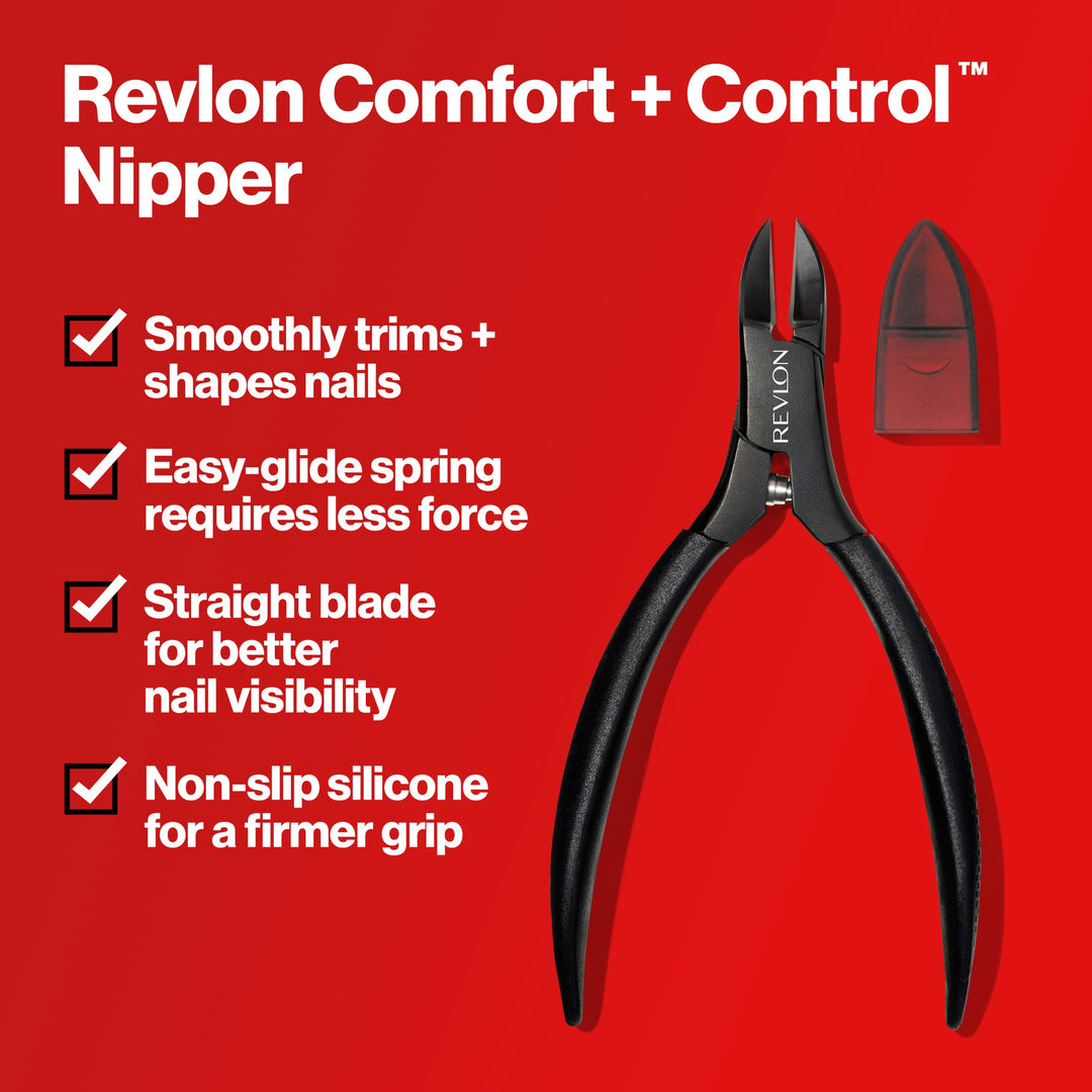 Comfort + Control Nipper:  shapes nails, easy spring, straight blade, nonslip