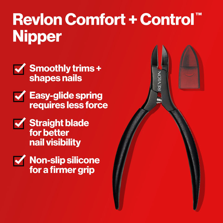 Comfort + Control Nipper:  shapes nails, easy spring, straight blade, nonslip