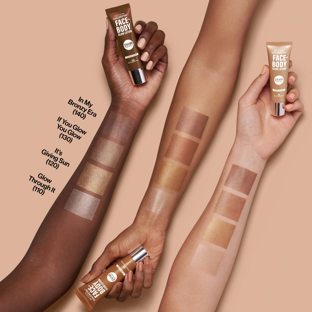 ColorStay™ Face + Body Glow Lotion - shade swatches