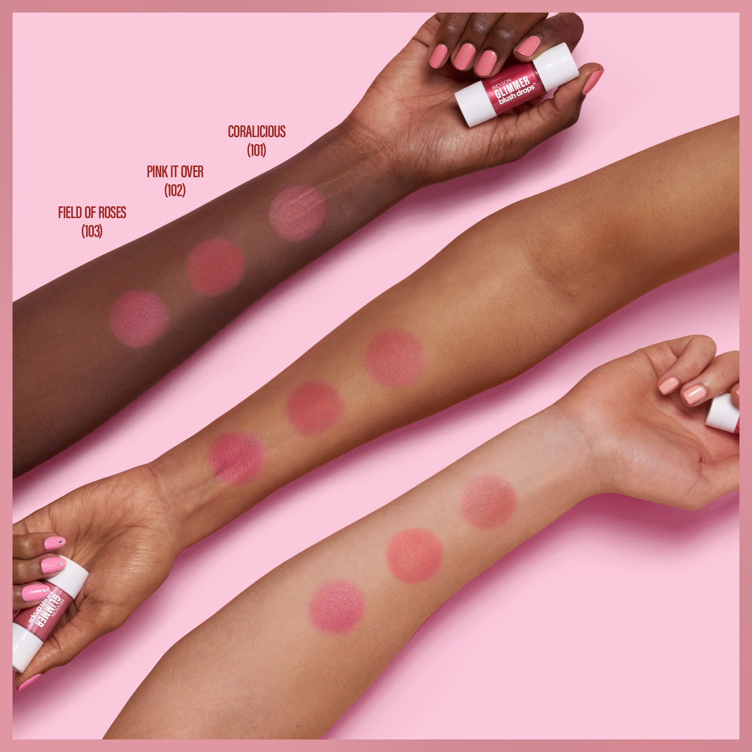 Glimmer Blush Drops - shade swatches