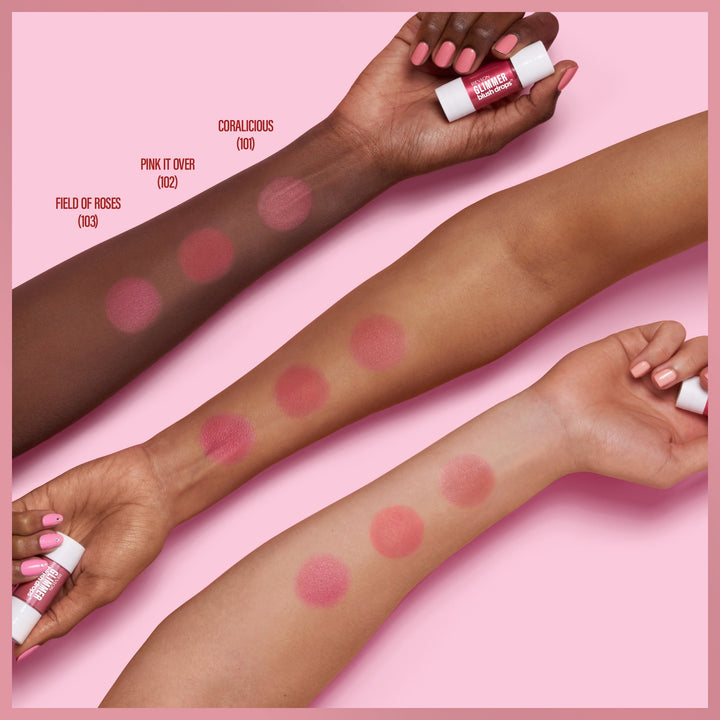 Glimmer Blush Drops - shade swatches