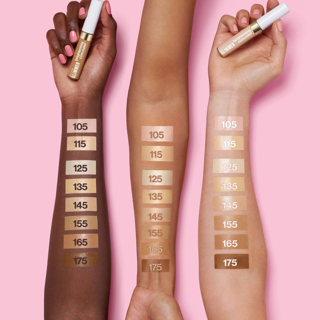 Glimmer Brightening Concealer - shade swatches