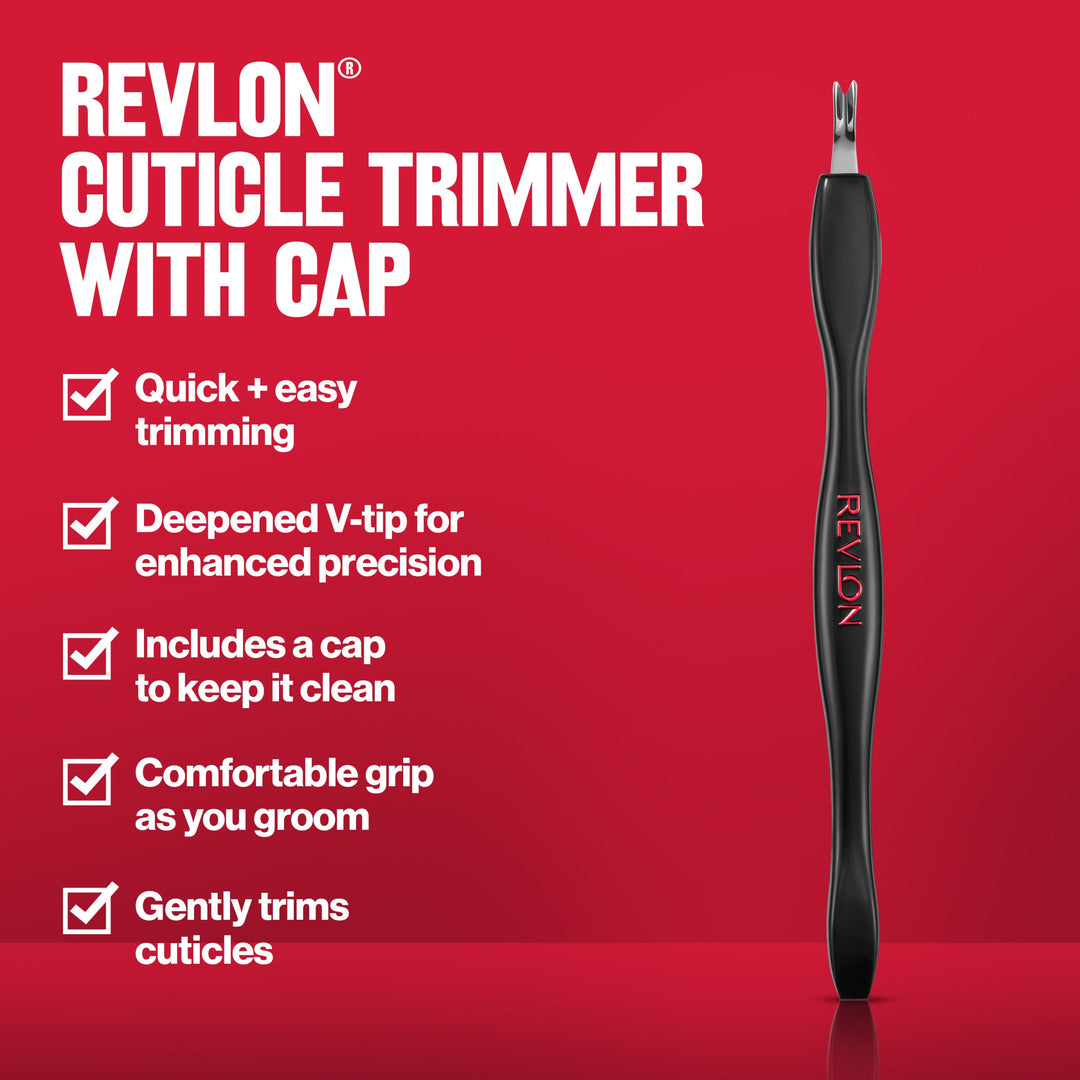 Cuticle Trimmer with Cap: easy trimming, V tip, includes cap, comfortable grip, gently trims