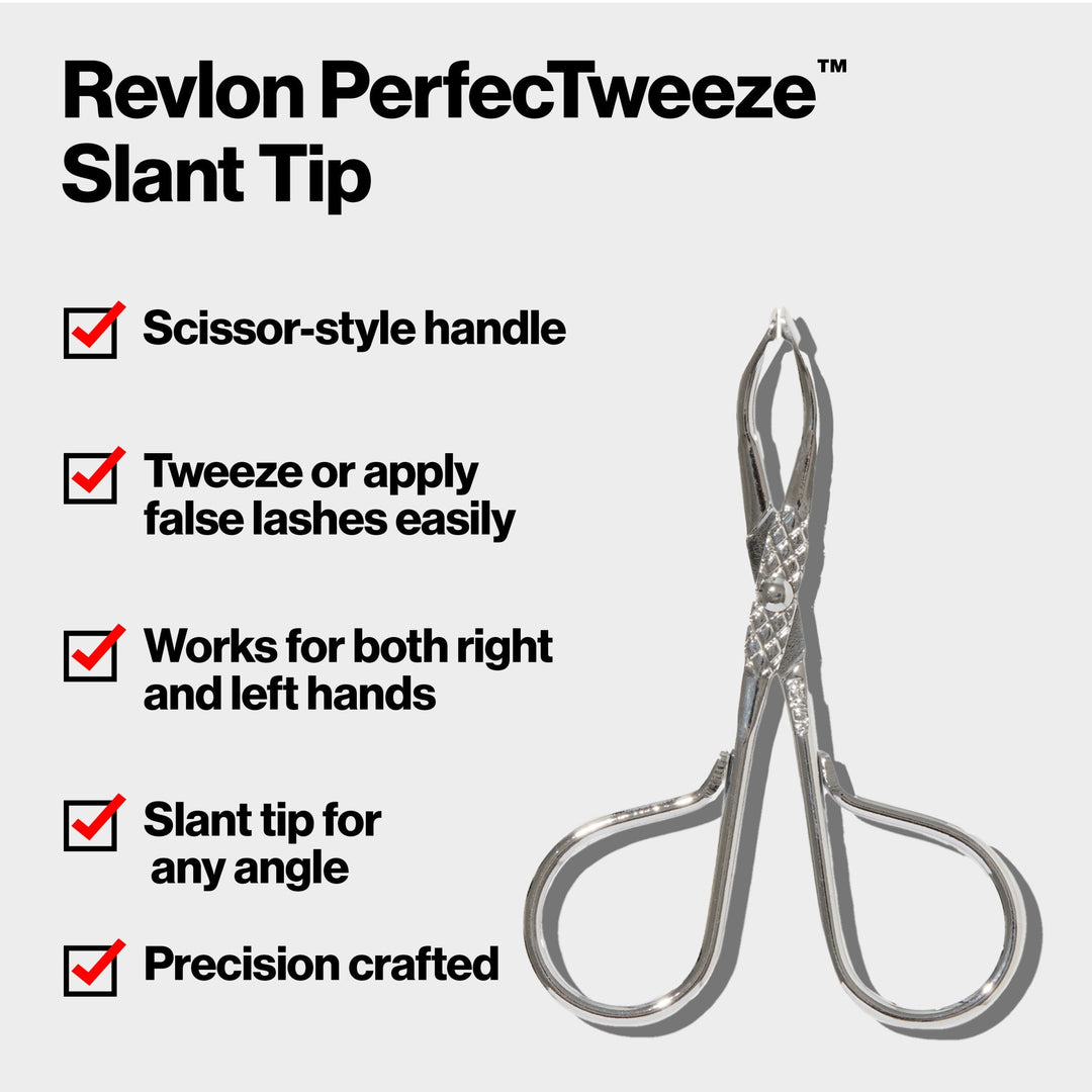 PerfecTweeze™ Slant Tip Tweezer: scissor-style handle, both hands, slant tip