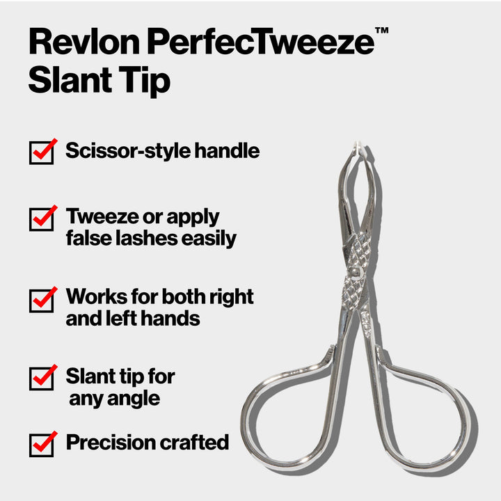 PerfecTweeze™ Slant Tip Tweezer: scissor-style handle, both hands, slant tip