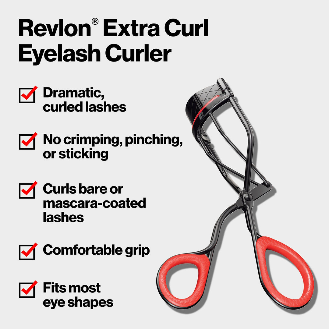 Extra Curl Eyelash Curler: no pinching, comfortable grip, fits most eye shapes